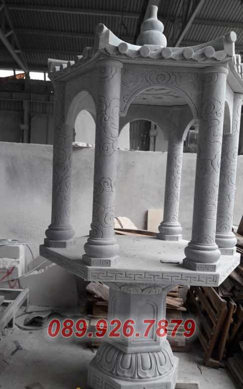 Mẫu trang thờ đá ngoài trời có mái che đẹp bán Kiên Giang